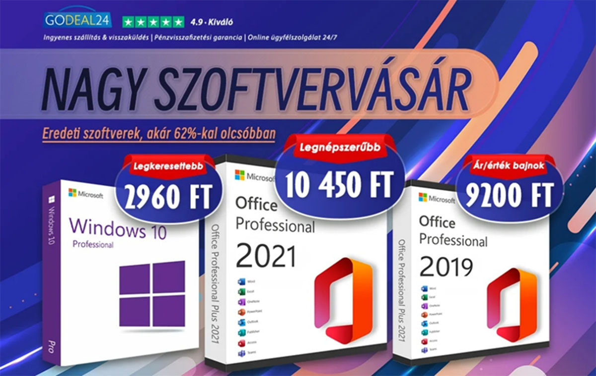 Nagy szoftver vásár - Windows és Office már 2400 Ft-tól
