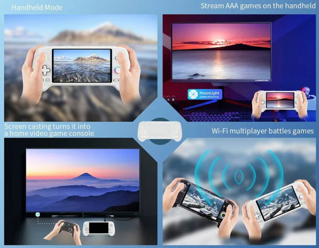 Anbernic RG557 kézi játékkonzol igazi konzol mód