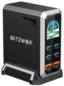Blitzwolf BW-S31 professzionális, 240W-os töltő állomás oldalról