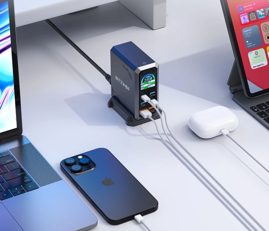 Blitzwolf BW-S31 professzionális, 240W-os töltő állomás töltési protokollok