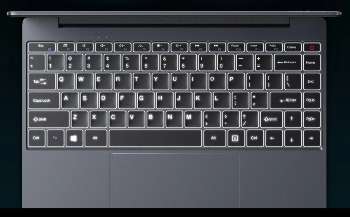 CHUWI CoreBook X billentyűzet háttérvilágítás