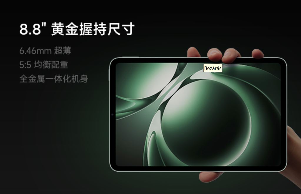 REDMI K Pad tablet kijelzője