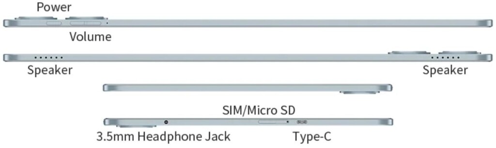 Teclast T60 Plus bemenetek