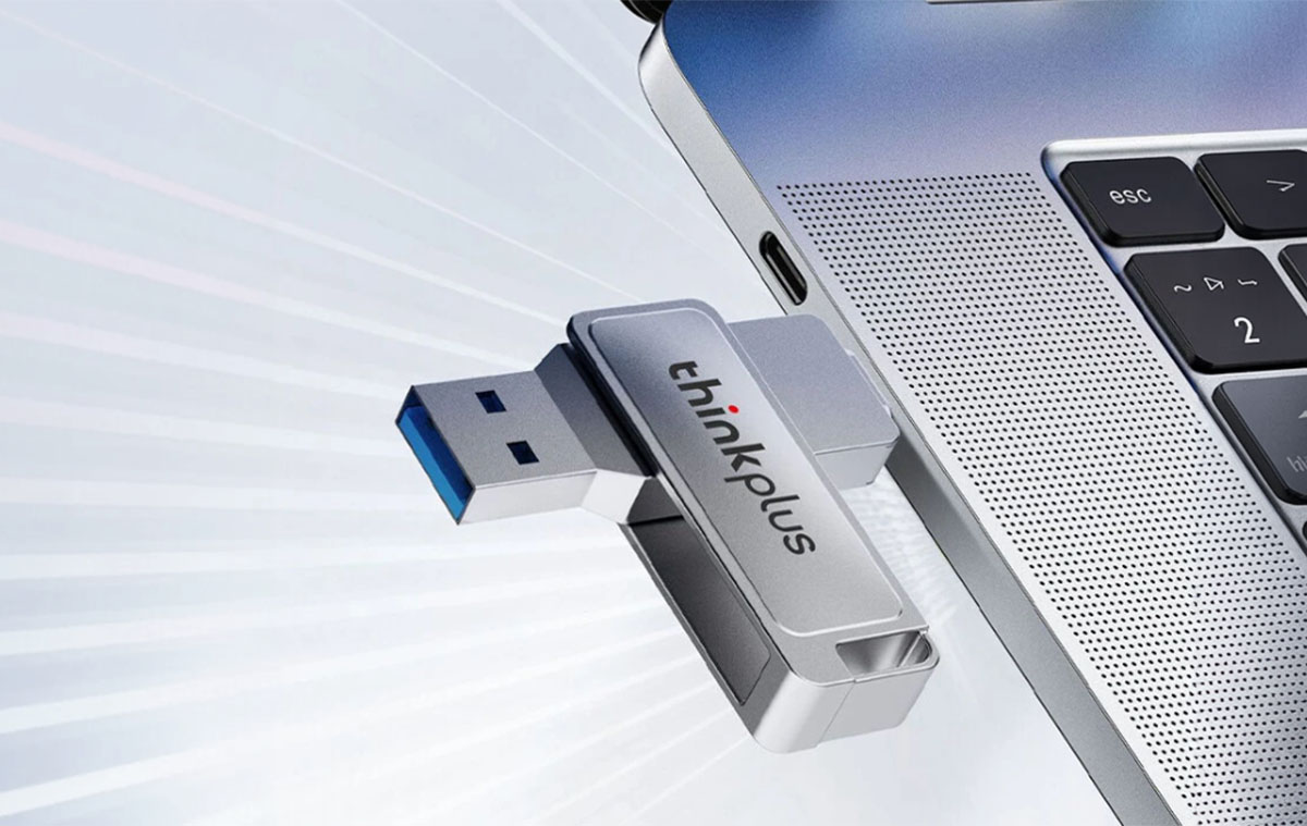 Szuperolcsó, 512GB-os fém Lenovo pendrive USB és Type-C dugóval
