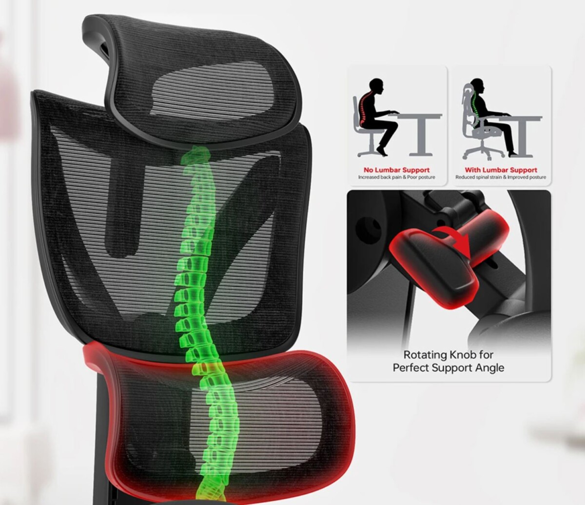 ACGAM CG-5245M forgószék deréktámasz