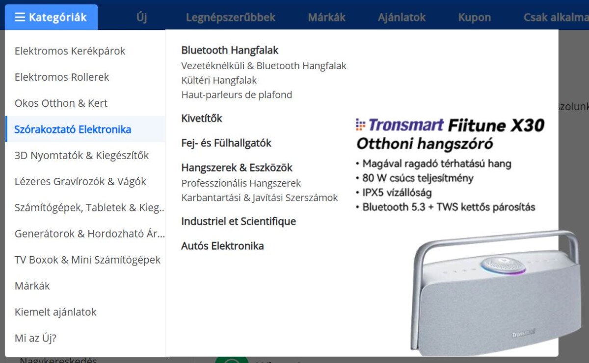 Geekbuying termék kategóriák