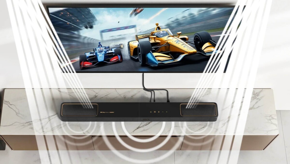 Két felfelé sugárzó hangszóró