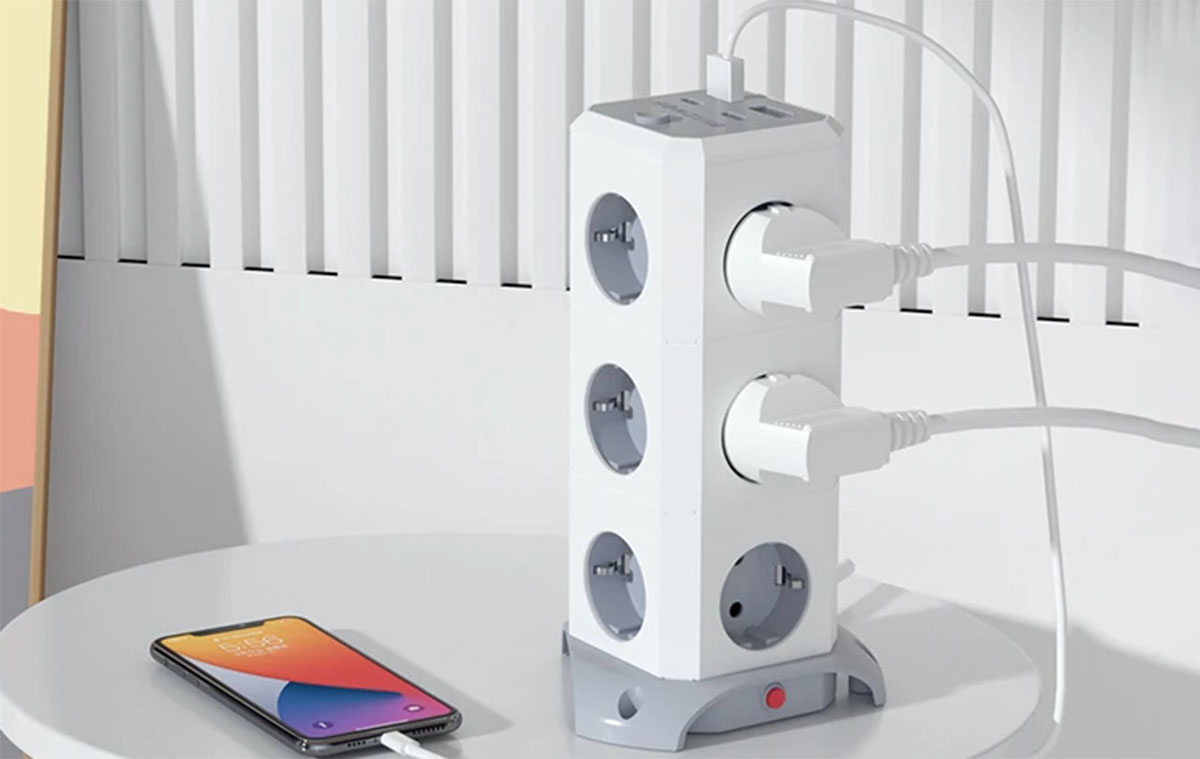 Ötletes, extra helytakarékos, 12-es elosztó négy USB-vel, olcsón: BlitzWolf BW-EC3