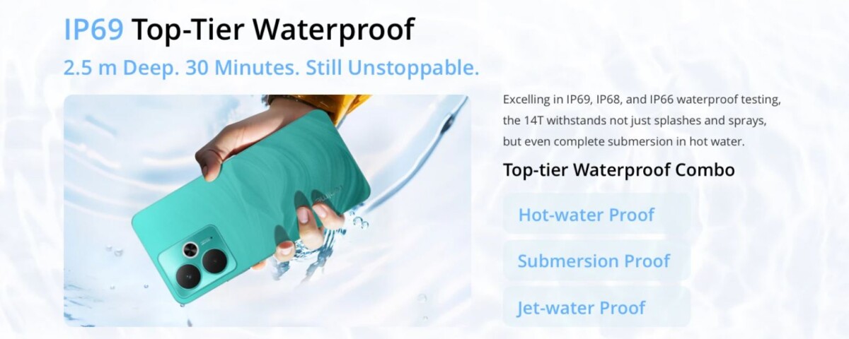  realme 14T IP69 vízállóság