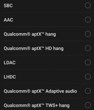 realme GT 7 Pro audio kodekek