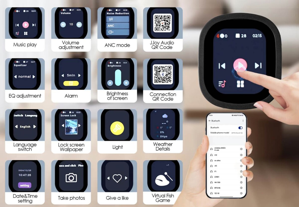 Bluetooth fejhallgató kijelző funkciók