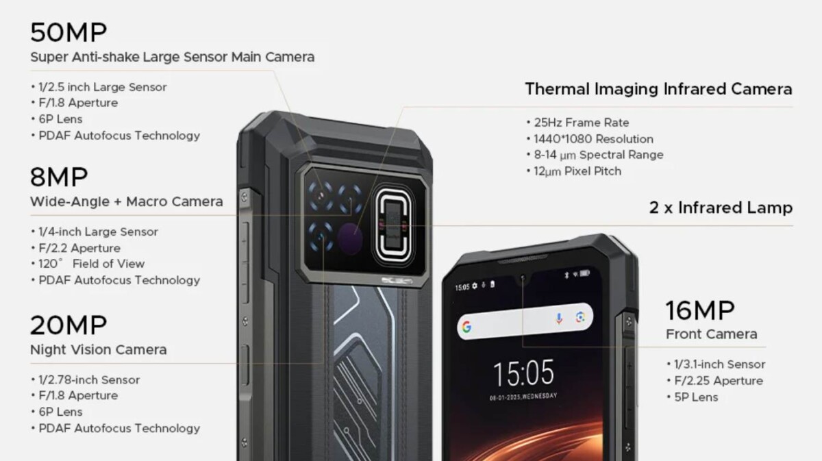 DOOGEE Fire 6 Max éjjellátó kamera