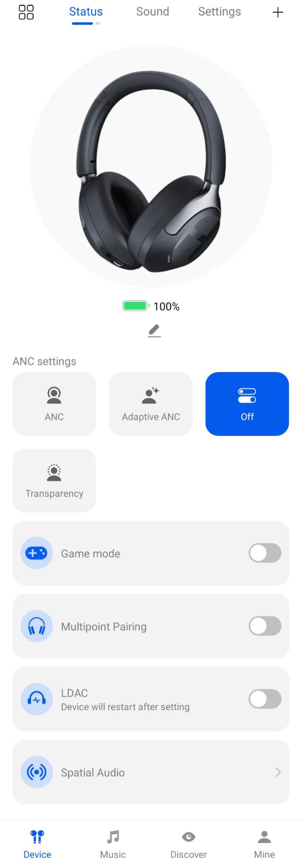 HAYLOU S40 fejhallgató alkalmazás