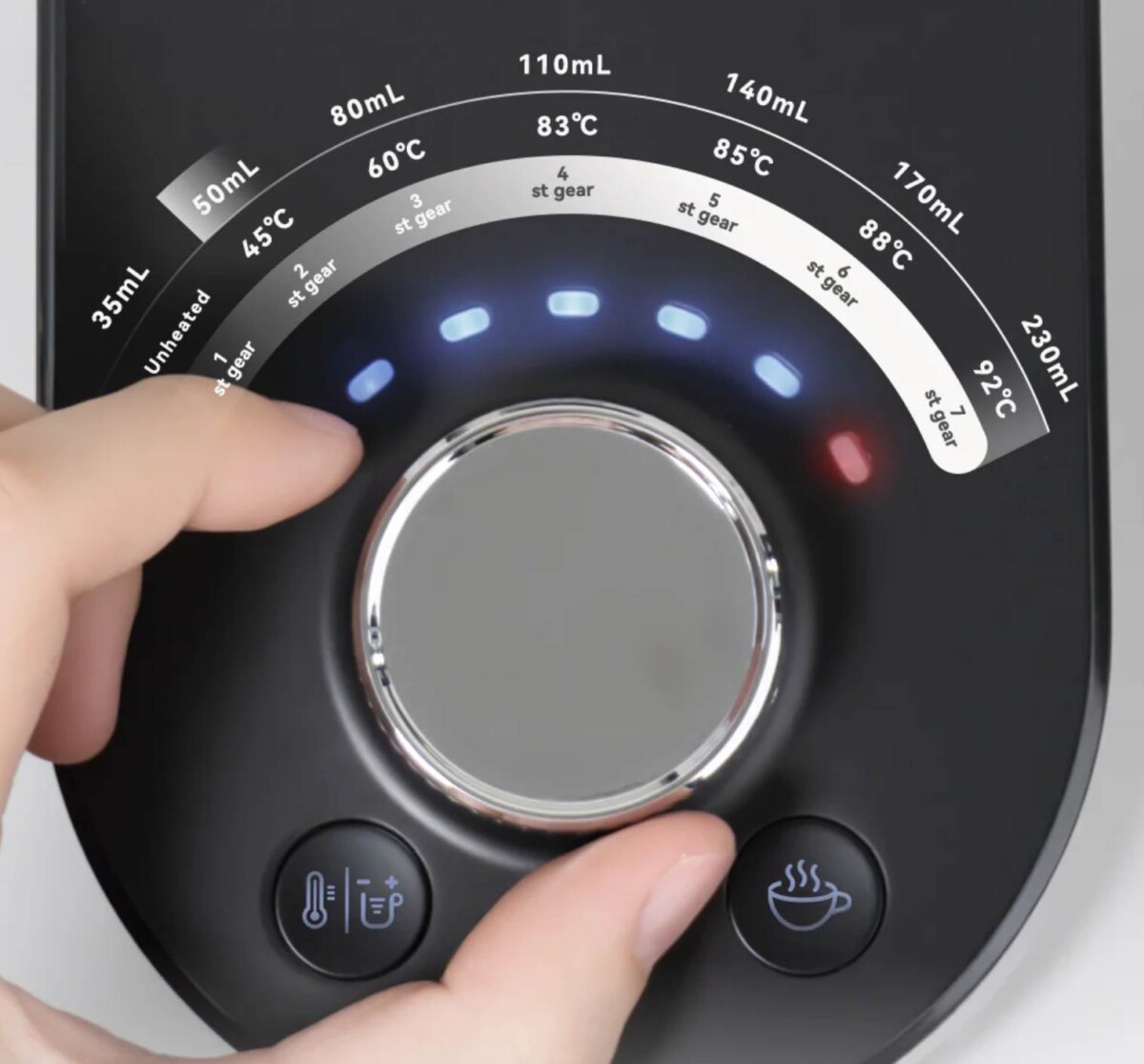 HiBREW H3C beállható víz mennyiség és hőmérséklet