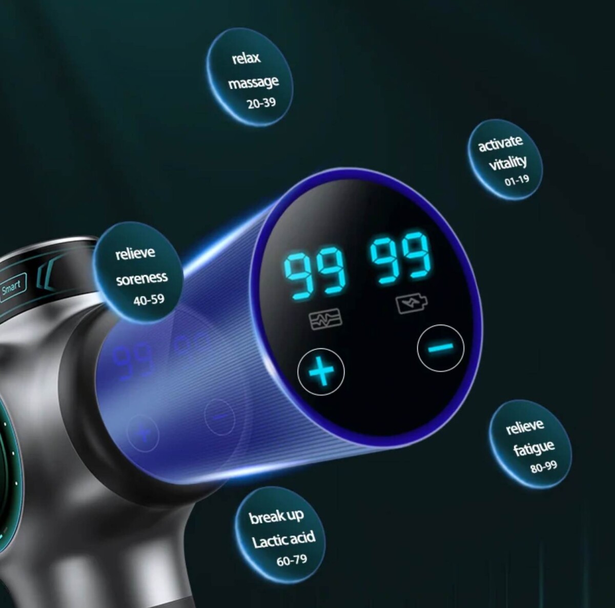 Masszázspisztoly 99 fokozattal