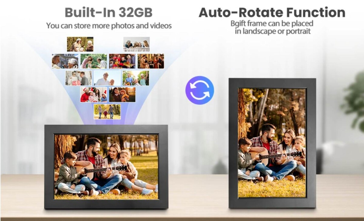 Okos képkeret álló és fekvő mód