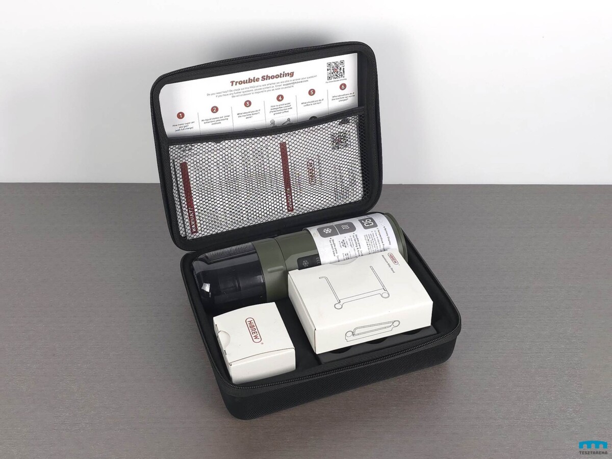 HiBREW H4C táska kinyitva