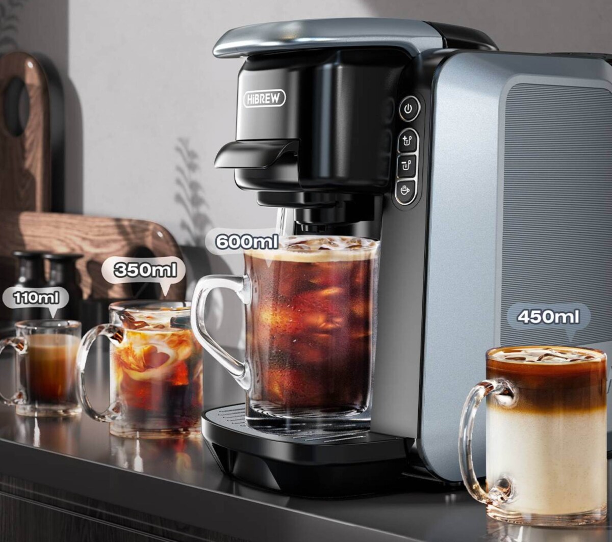 HiBREW H6 kávéfőző pohár méret