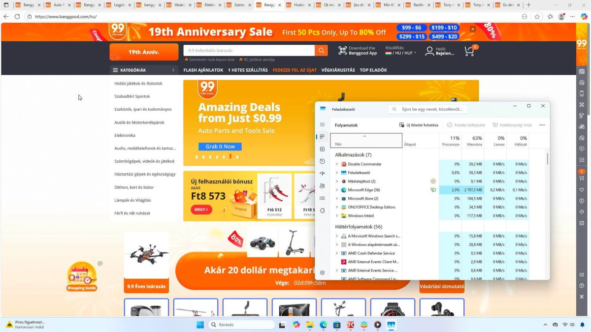 Ninkear M7 mini PC erőforrás teszt
