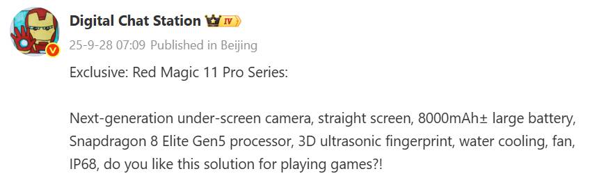 REDMAGIC 11 Pro leak