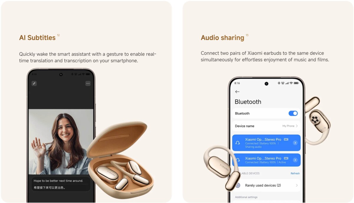 Xiaomi OpenWear Stereo Pro extrák