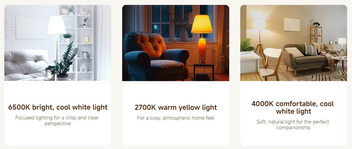 Xiaomi Smart LED Bulb színhőmérséklet módok