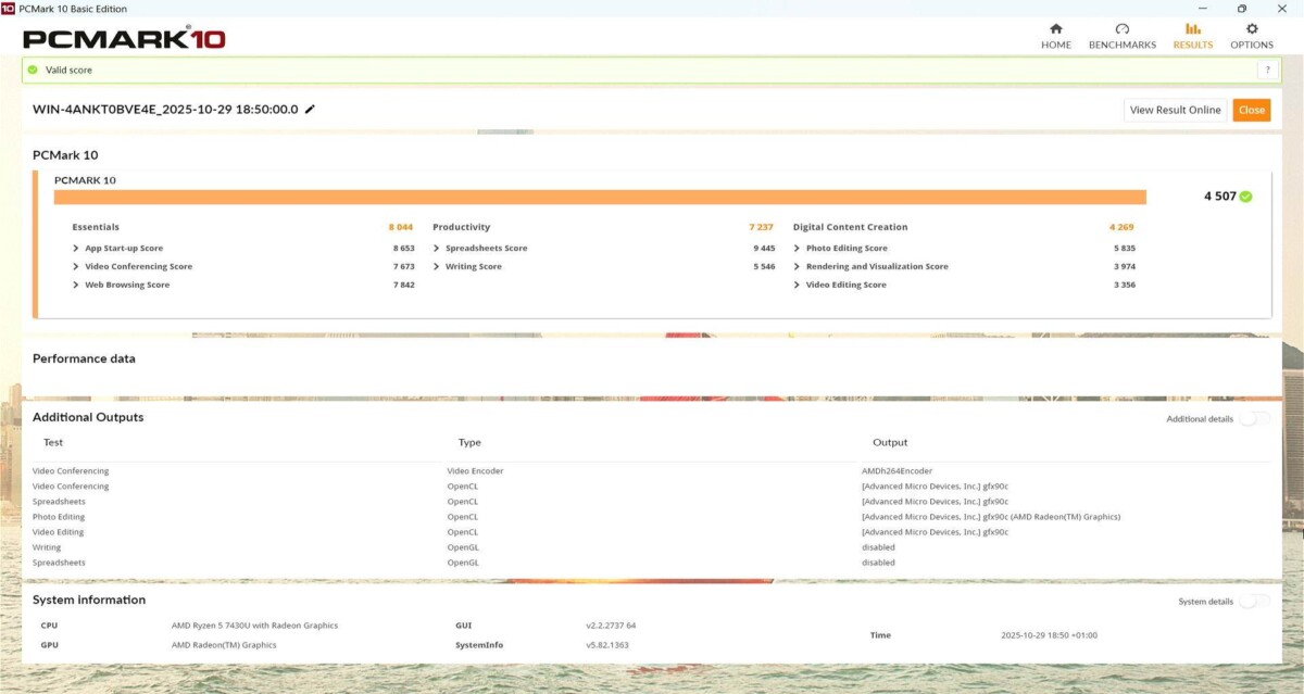 CHUWI CoreBook Plus laptop PCMark