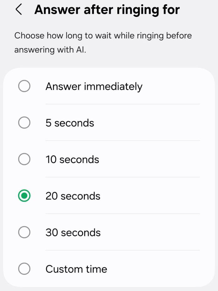 Samsung One UI 8.5 Auto answer with AI beállítása