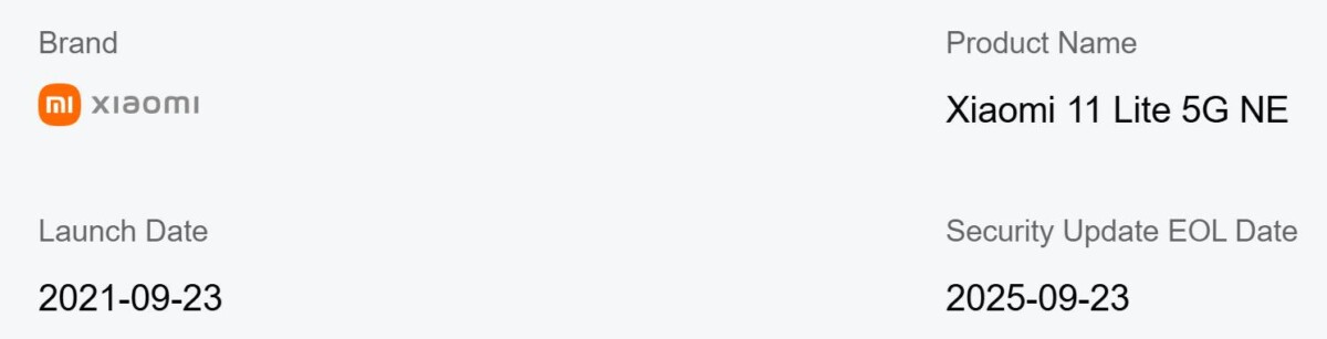 Xiaomi 11 Lite 5G NE update