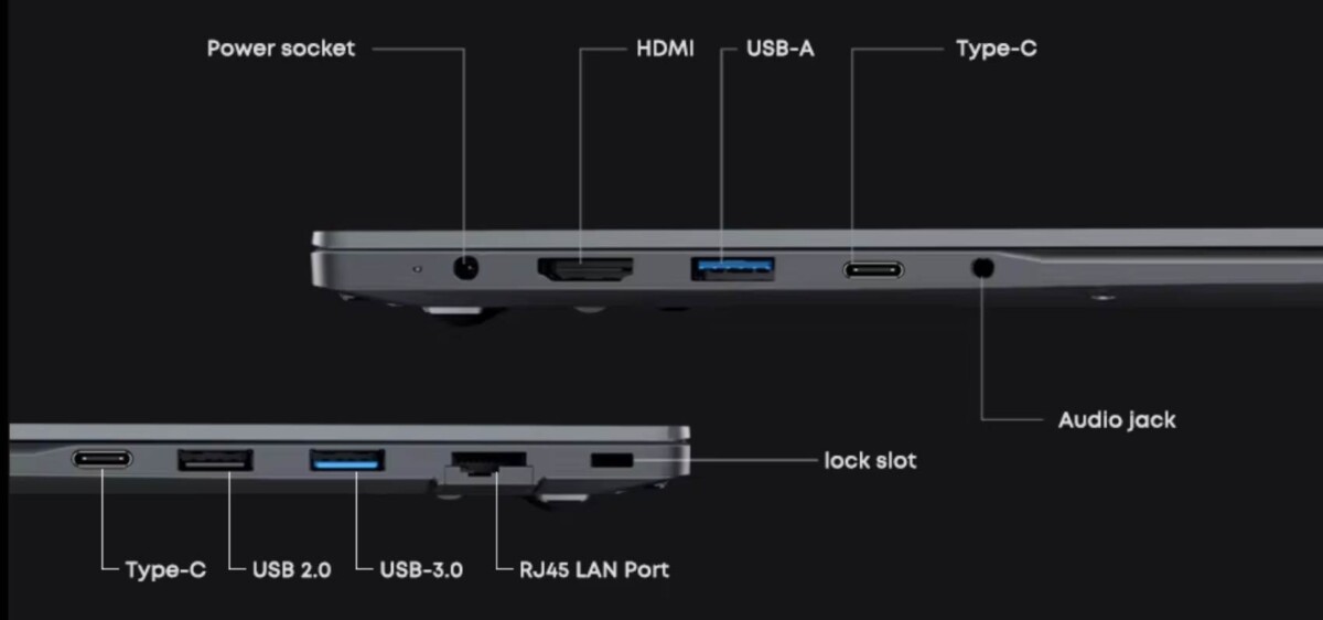 CHUWI GemiBook Plus bemenetek