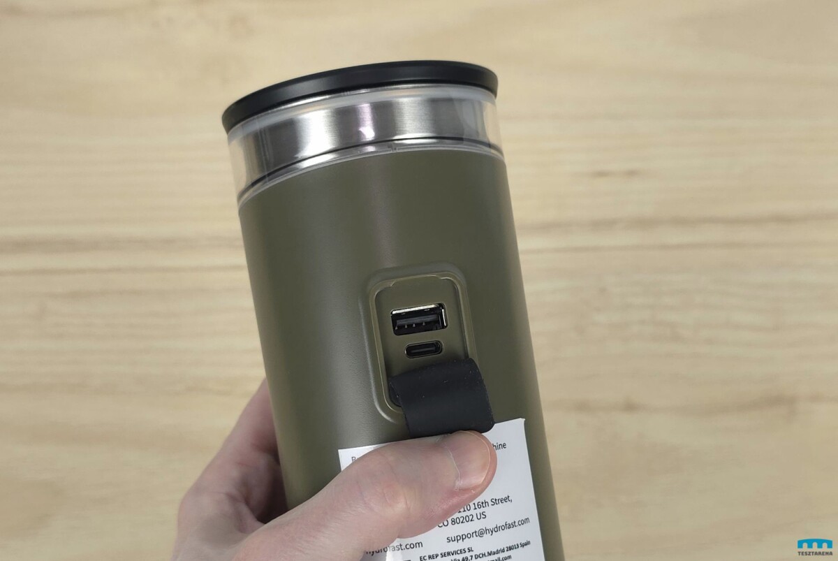 Hydrofast PO-100 akkumulátoros kávéfőző USB töltés