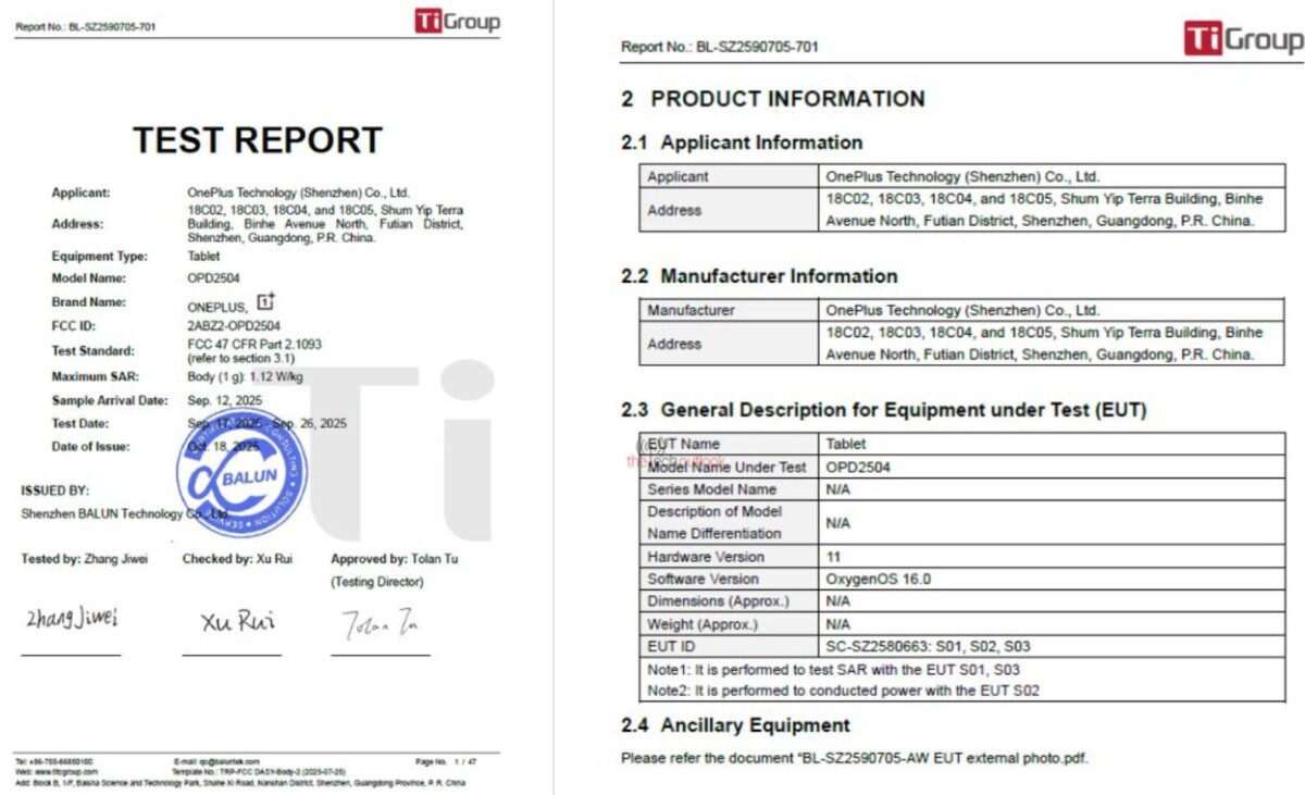 OnePlus Pad Go 2 leak
