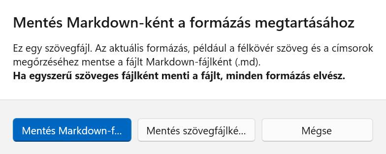 Windows Jegyzettömb markdown