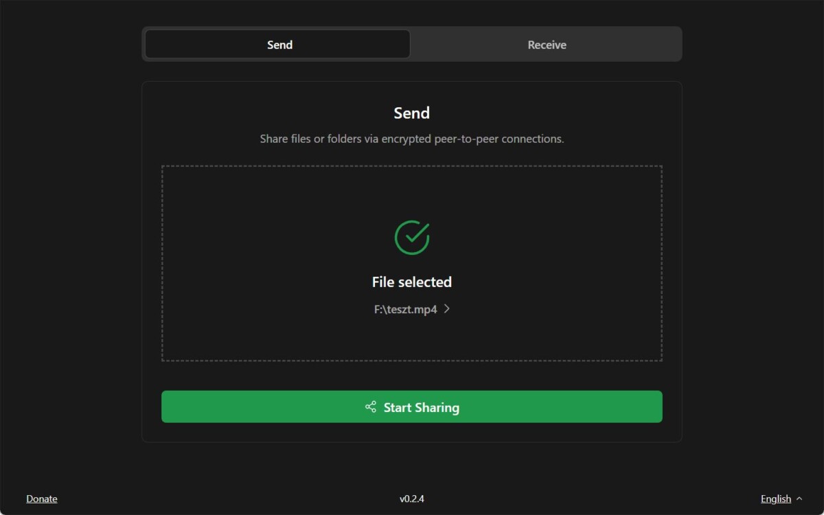 AltSendme fájlküldő