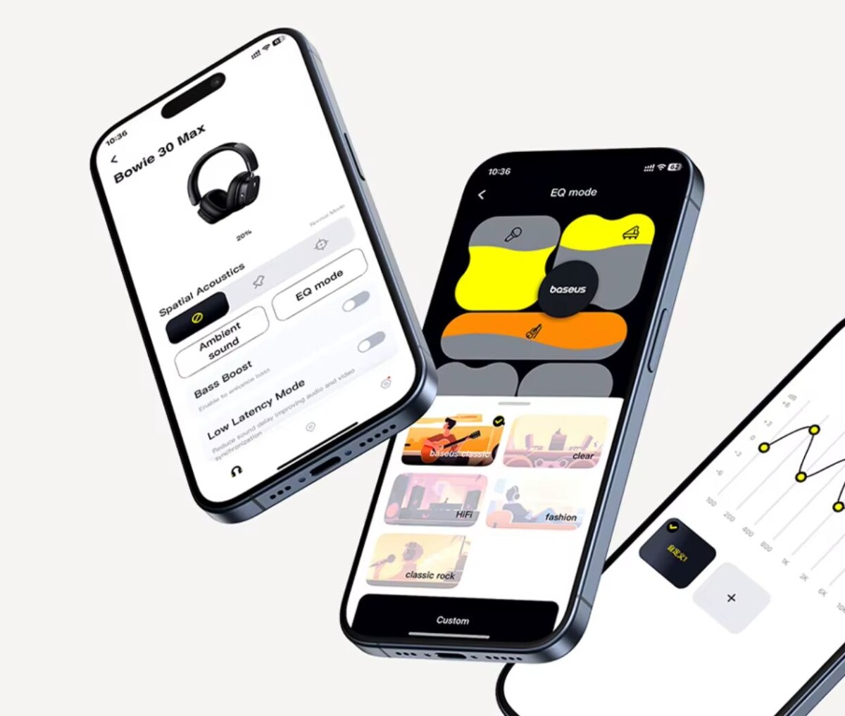 Baseus Bowie 30 Max alkalmazás, equalizer