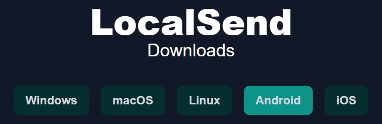 LocalSend támogatott rendszerek