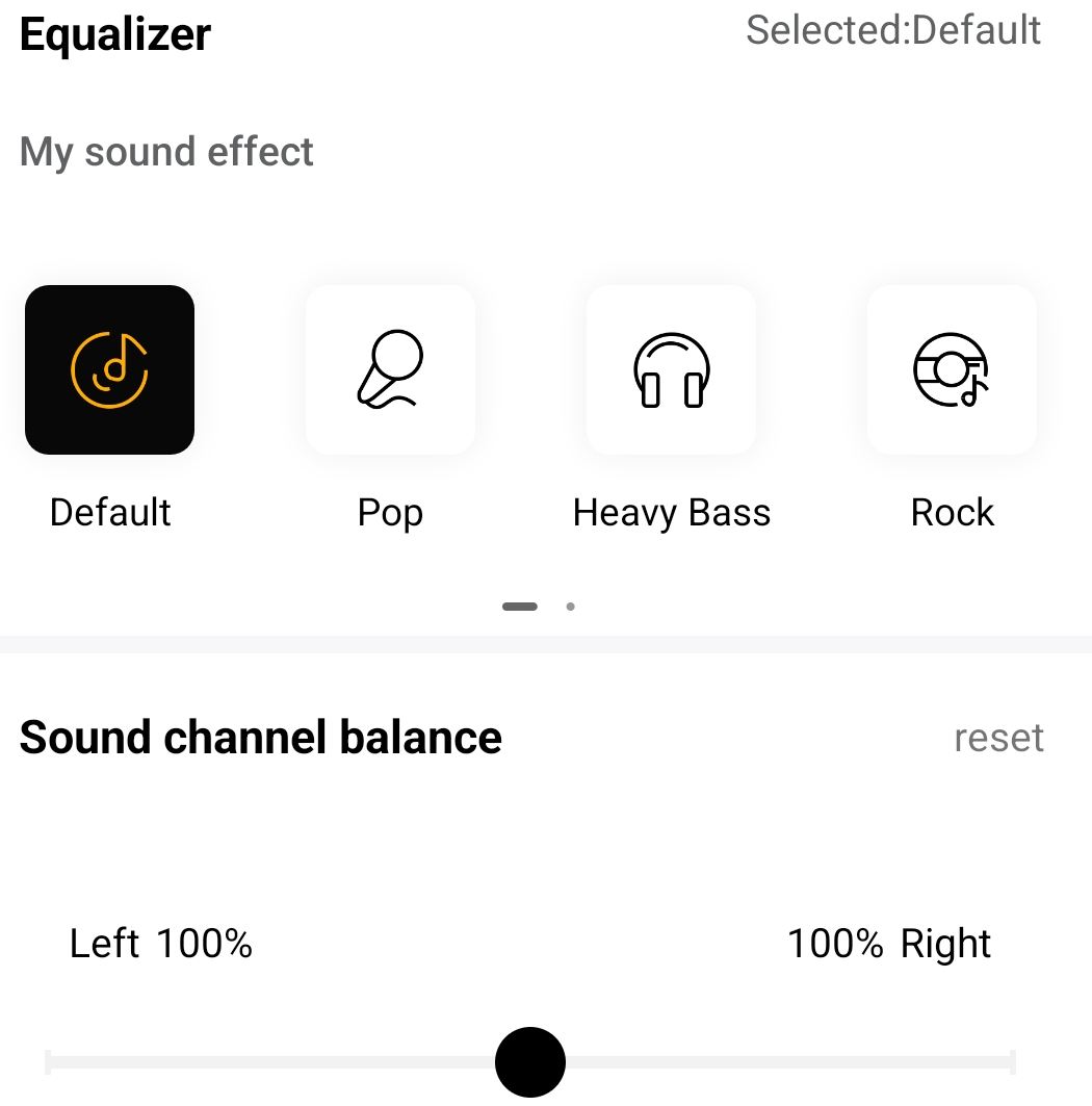 QCY AilyBuds E10 equalizer