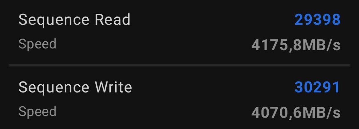 REDMAGIC 11 Pro tárhely sebessége