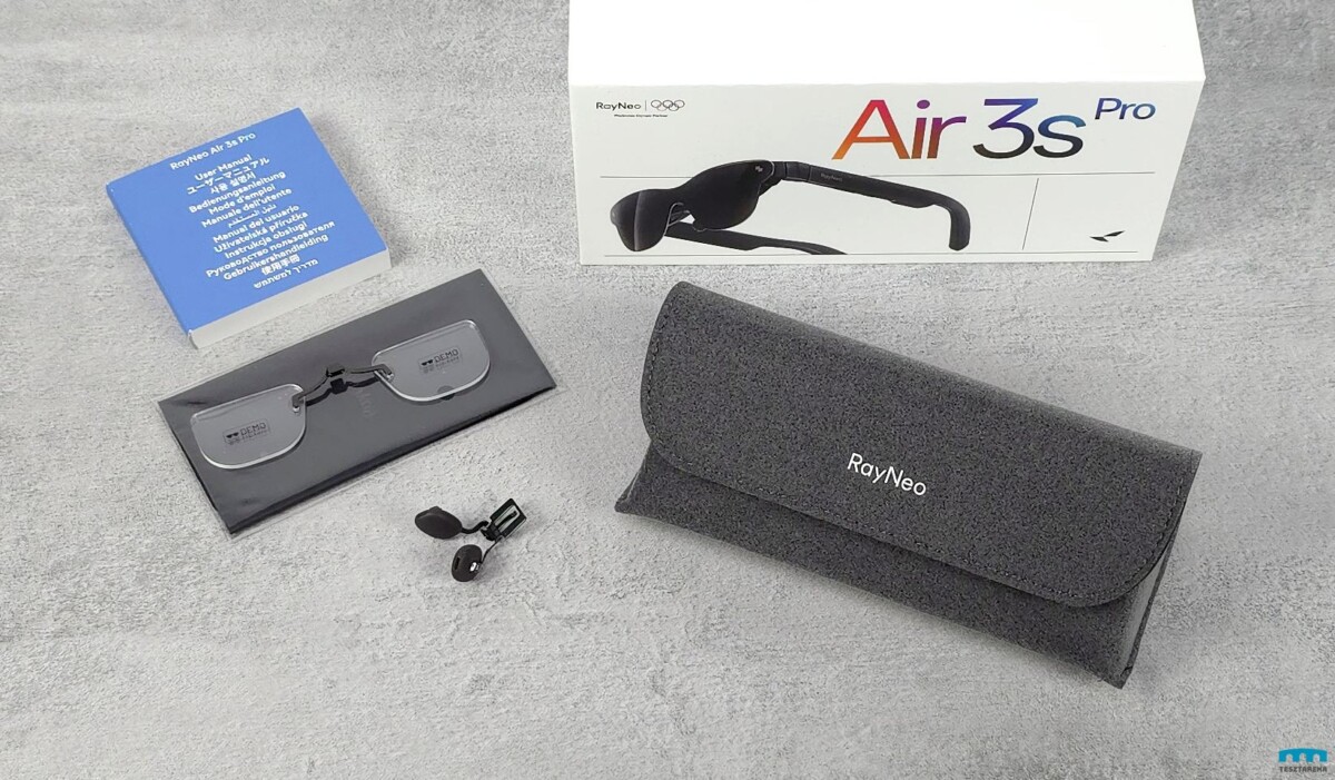 RayNeo Air 3s Pro AR szemüveg doboz tartalma