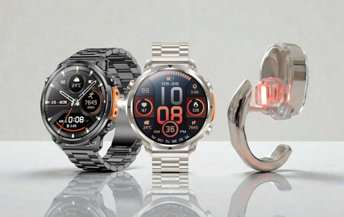 Ultraolcsó, 1.7″ okosóra ütős dizájnnal és okos fülbevaló