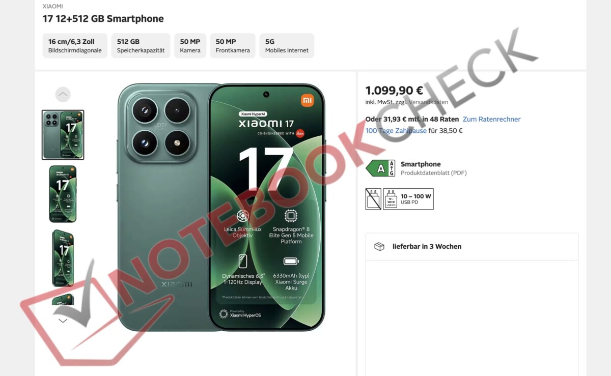 A Xiaomi 17 ára kiszivárgott