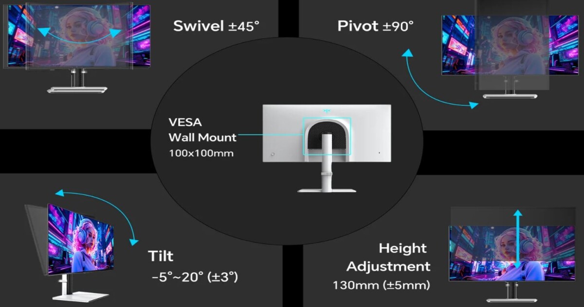 KTC H27T6 állítható magasság, elforgatható