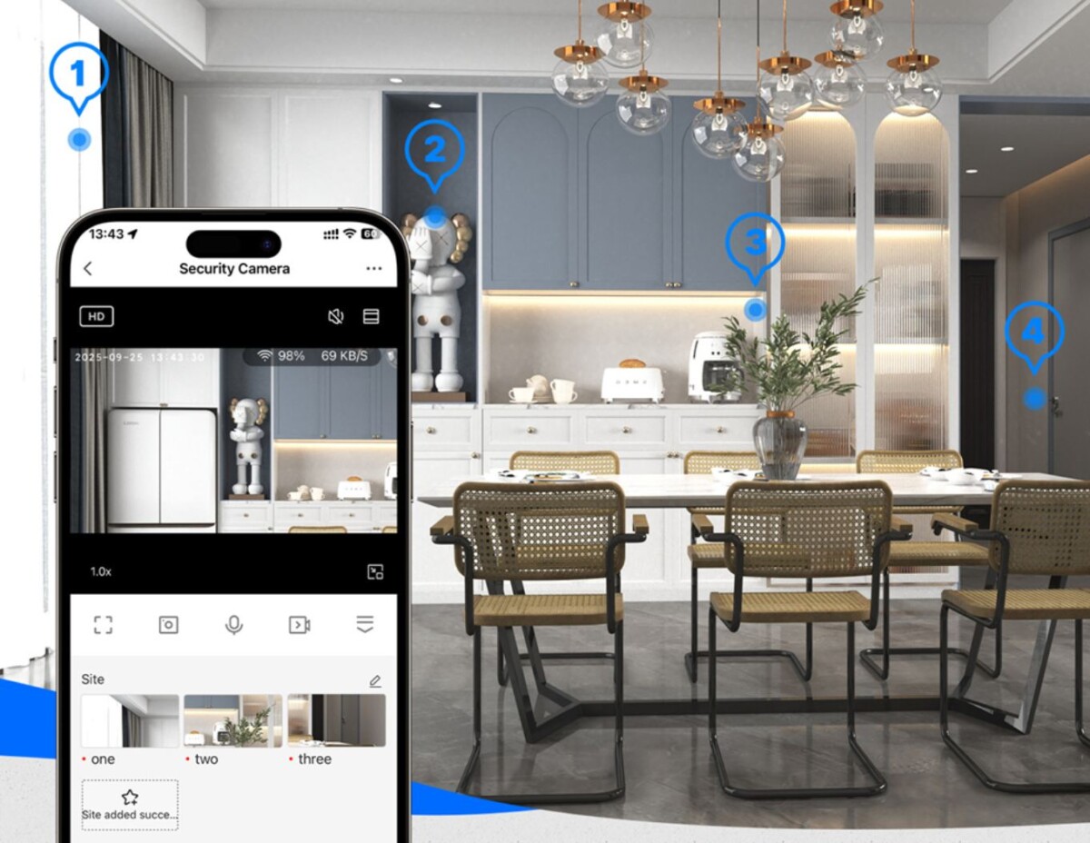 Moes biztonsági kamera megfigyelt pontok