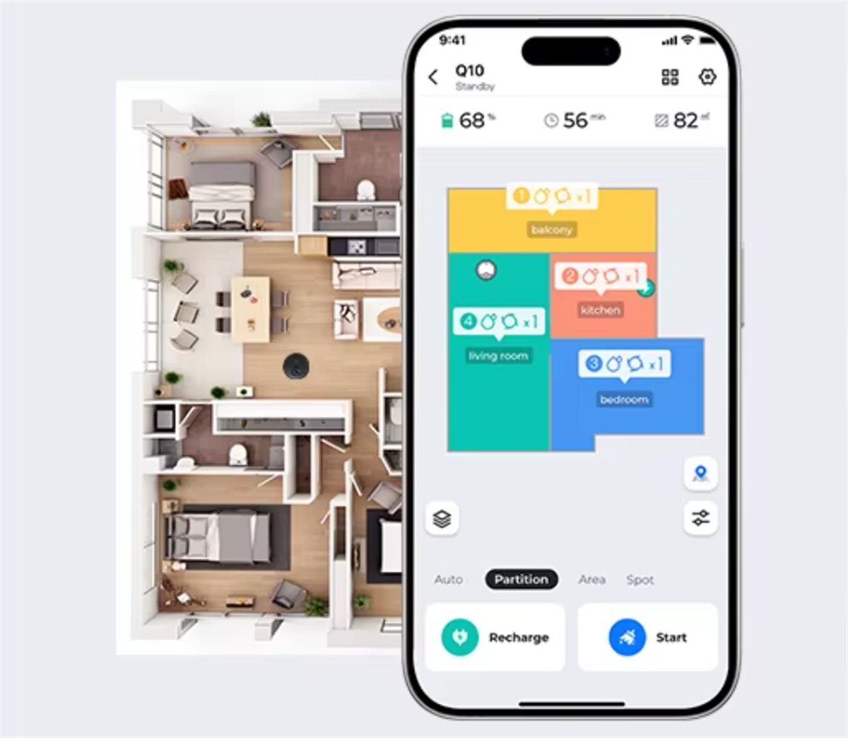 Proscenic Q10 navigáció, térkép