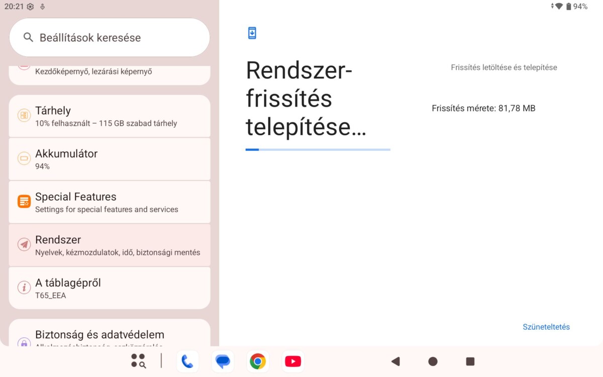 Teclast T65 frissítés