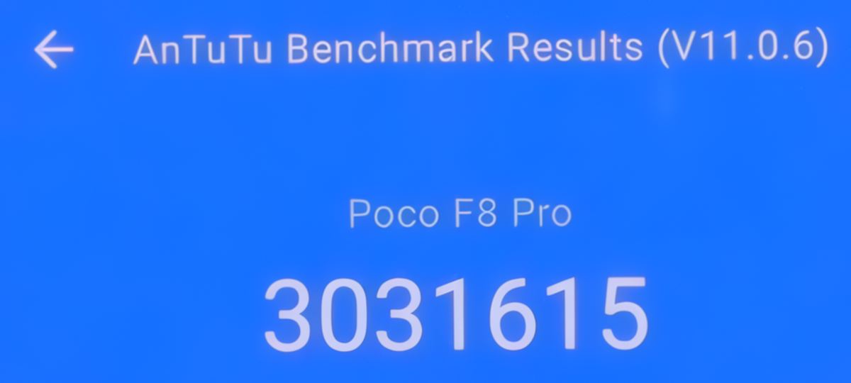 Xiaomi POCO F8 Pro AnTuTu pontszám
