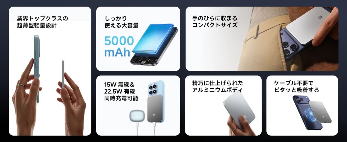 Xiaomi UltraThin Magnetic Power Bank mágneses power bank