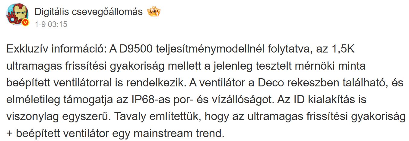 Xiaomi ventilátoros telefon leak