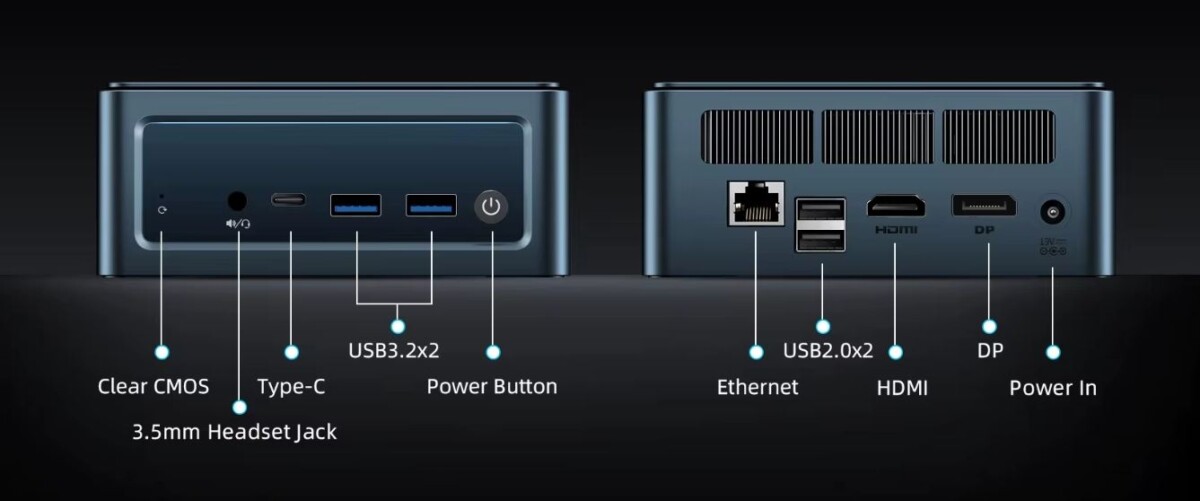 BMAX B10 Pro bemenetek