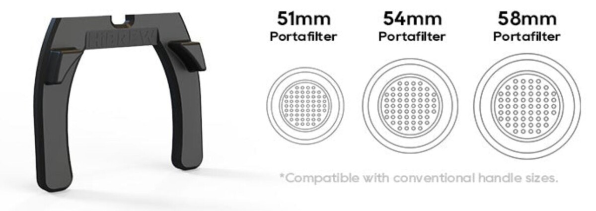HiBREW G7 51, 54 és 58 mm-es portafilterrel is használható